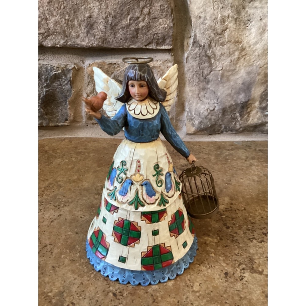 Heartwood Creek Jim Shore Angel With Bird And Birdcage Figurine 105168